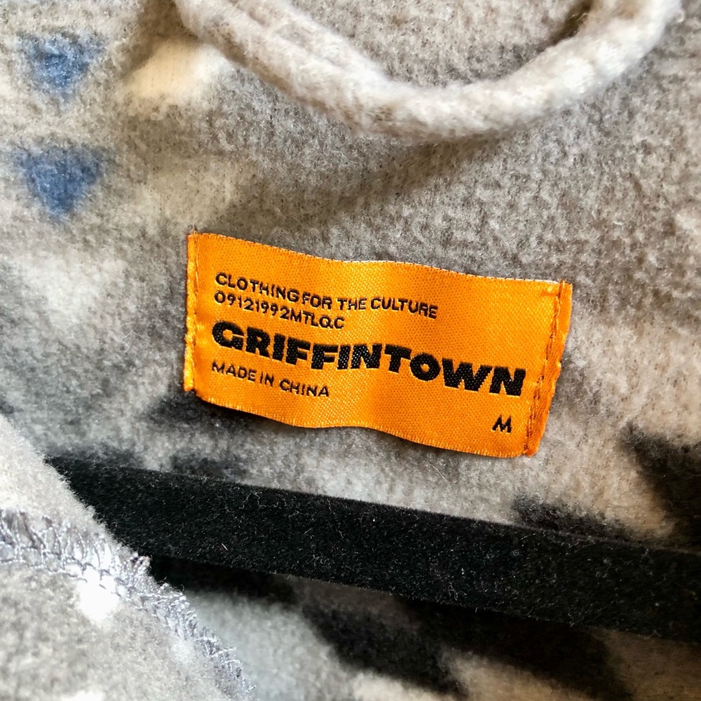 Griffintown Men’s Medium Southwestern Fleece Jacket Shacket / Sweater Gray - Picture 4 of 5